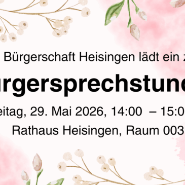 Bürgersprechstunde 29. Mai