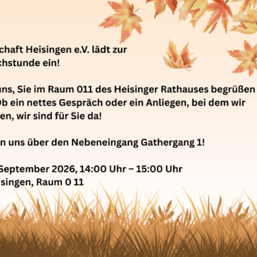 Bürgersprechstunde am 25. September!